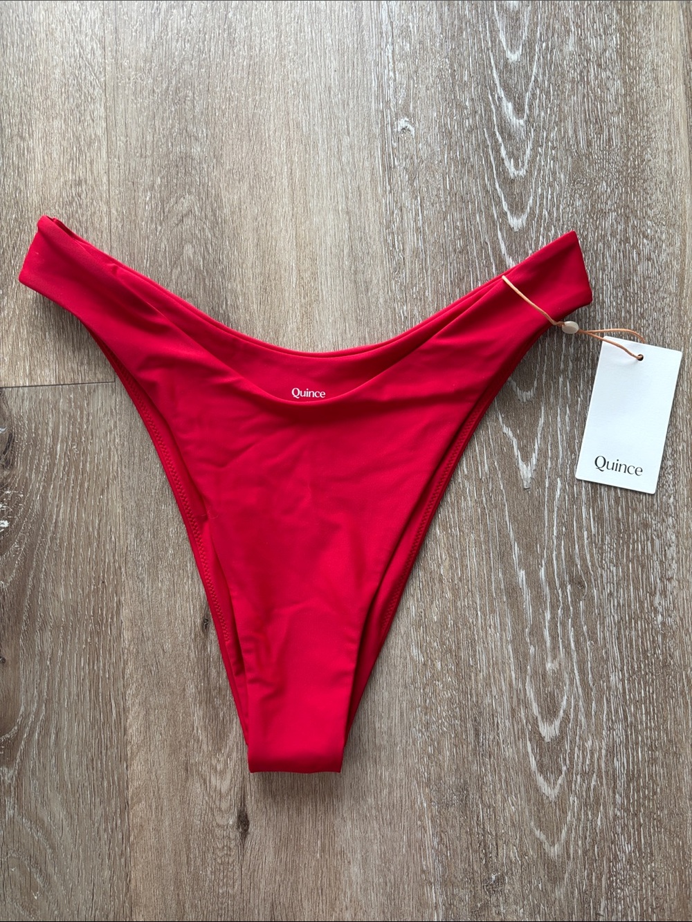 Quince Cherry Italian High-Leg Bikini Bottom